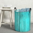 thumbnail image 6 of Goofa Turquoise Wooden2 Printed Circular Hamper,Laundry Basket with Handles,Storage Baskets Foldable,Large Capacity Laundry Hamper-Small, 6 of 6