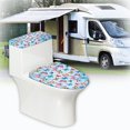 thumbnail image 5 of HELLHERO Butterfly Polyester Toilet Seat Lid Cover Set & Stretch Fit Bathroom Seat Covers & Elastic Edge for Hotel Fits All Toilet Shapes, 5 of 7