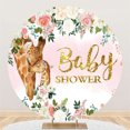 thumbnail image 2 of Circle Floral Giraffe Mom Baby Backdrop For Baby Shower, 2 of 5