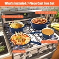 thumbnail image 2 of Juego de utensilios de cocina de hierro fundido esmaltado antiadherente QuliMetal, sartén, 7 piezas con tapa, olla holandesa redonda y saludable para hornear pan de masa madre, apta para horno hasta 2, 2 of 5