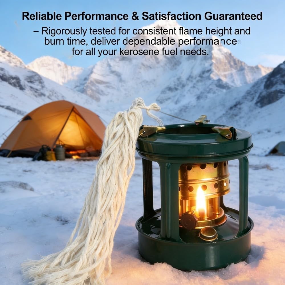 ABCISI Cotton Kerosene Stove Wicks - Universal Replacement Wick for Kerosene Lanterns, Heaters & Camping Stoves, Outdoor Stove Accessories | Mechas para Fogon de Keroseno (300 Pcs)