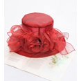 thumbnail image 5 of Women Derby Fascinator Hat Organza Church Wedding Hat Wide Brim Cocktail Tea Party Hat, 5 of 5
