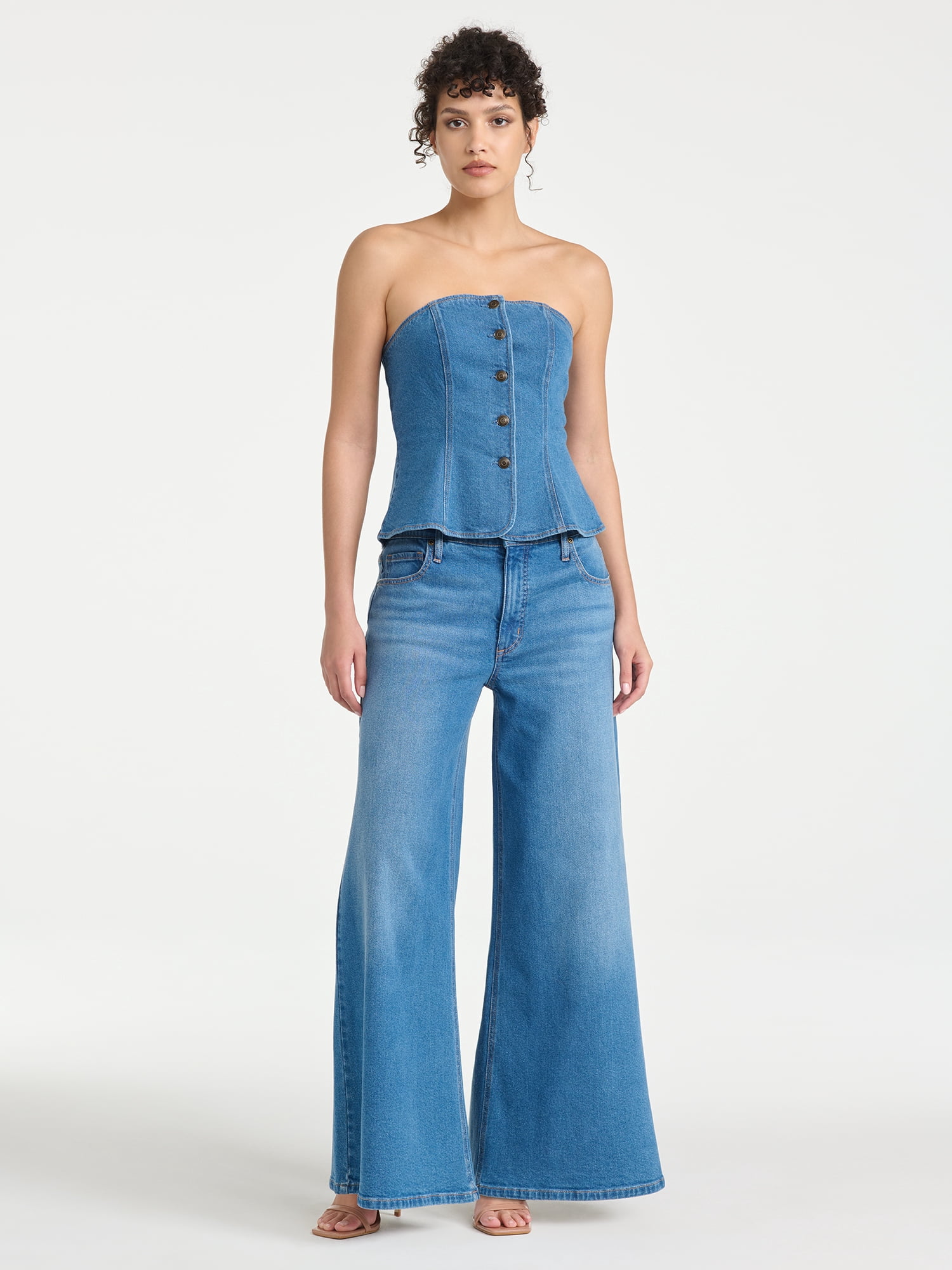 Sofia Vergara Women's Buttoned Tube Top, Sizes XS-XXL