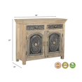 thumbnail image 2 of Taran Designs Isabella 2-drawer 2-door Solid Wood Sideboard in Beige/Black, 2 of 7