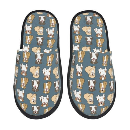 

Yiaed Cartoon Bulldog 1 Print Unisex House Slippers Slip on Warm Shoes Indoor Outdoor with Anti-slip sole-Medium