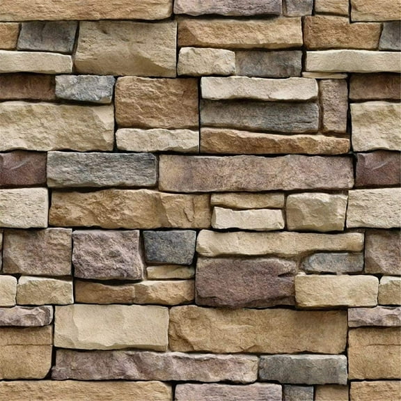 mPeel and Stick Wallpaper Stone Brick Contact Paper Waterproof Wall Paper Self-Adhesive Backsplash Decorative Wallpaper Wall Covering