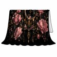 thumbnail image 2 of Gold Crescent Moon Altar Black Candles Pink Peonies, Mystical Celestial Art Scene, Warm Flannel Blanket for Sunroom and Reading Nook, Celestial Art Lovers Valentine's Day Gift, Fantasy Home Decor, 2 of 9