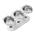 thumbnail image 1 of Comederos elevados para gatos de interior con soporte de madera, comedero inclinado, accesorios para mascotas, dispensador de comida, comederos para p, 1 of 9