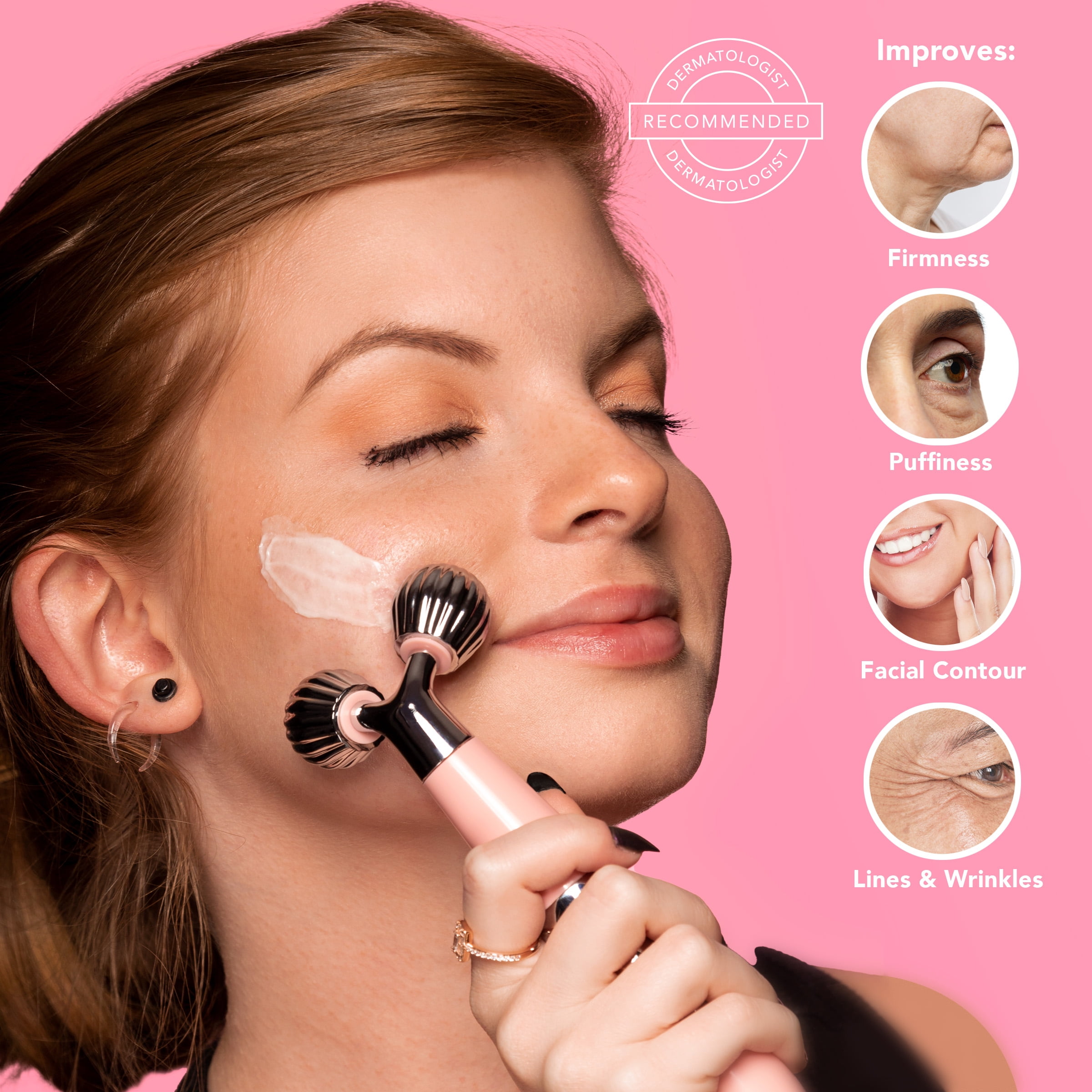 Spa Sciences ISLA Sonic Face & Body Roller, All Skin Types, Rose
