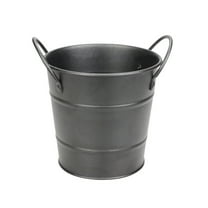 Niceauty Metal Ice Bucket Black Round Ice Container for Parties 1Set