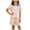 Beige, variant on SOOMLON Back to School Outfits for Girls Knitted Collar Button up Shirts Shorts with Pockets 2 Piece Matching Set 1-10y