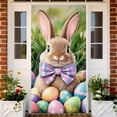 thumbnail image 4 of YWIYIUD 1PC Happy Easter Door Cover Easter Decorations, 71x35 Inch Easter Rabbit Eggs Door Banner Welcome Easter Banner Spring Theme Rabbit Door for Front Door Wall Indoor Outdoor Home Decor, 4 of 7