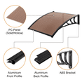 thumbnail image 6 of Tcbosik 40x35 Inch Window Awning Canopy, Polycarbonate Patio Cover for UV, Rain & Sunlight Protection, Brown & Black, 6 of 9