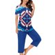 thumbnail image 2 of Sexy Pijama Conjunto para las Mujeres, Cuello Redondo Blusa de Manga Corta Y Pantalones, Traje de Moda Casual, 2 of 9