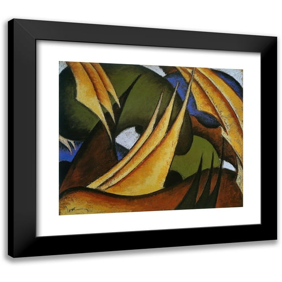Arthur Dove 14x12 Black Modern Framed Museum Art Print Titled - Sails (Between 1911 and 1912)