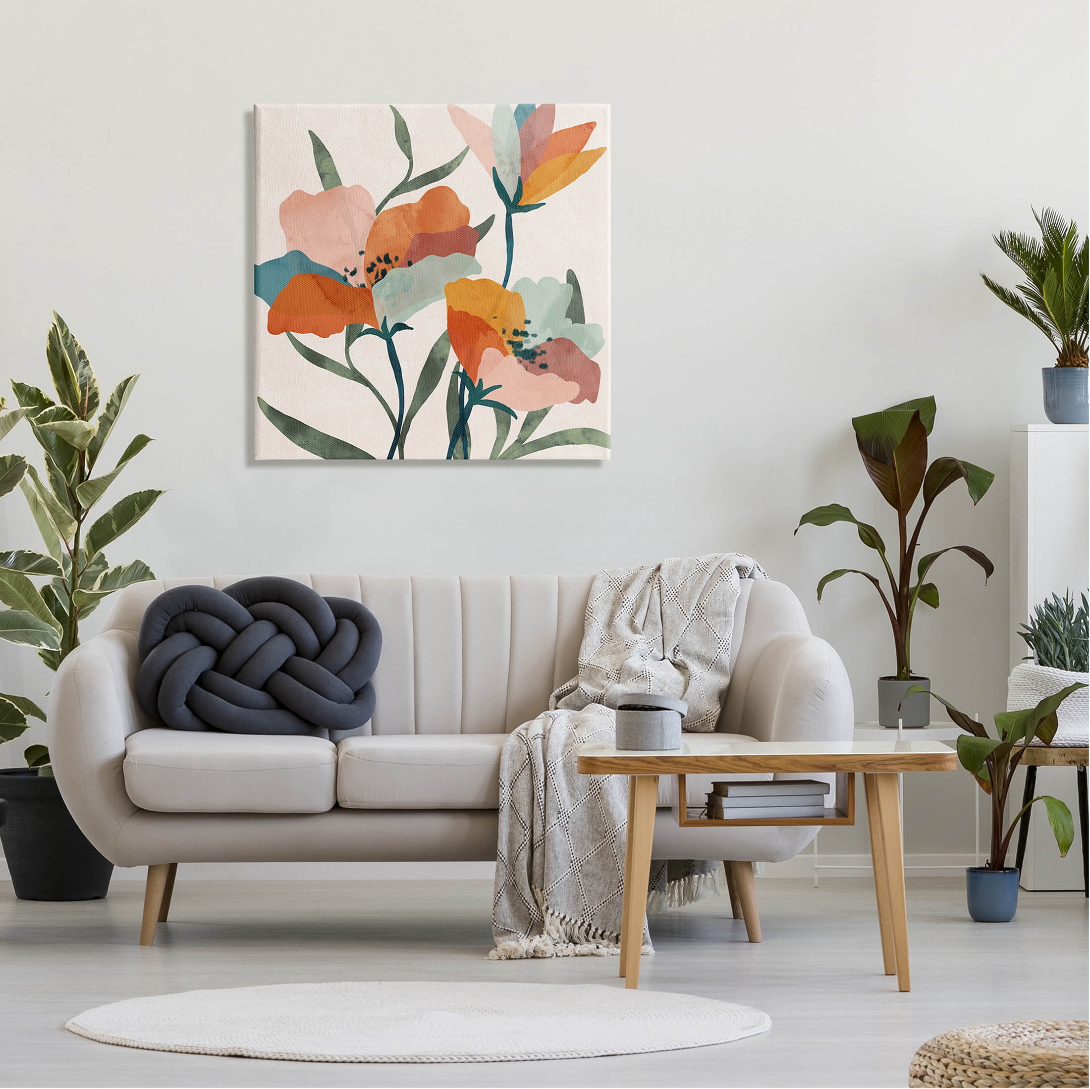 Stupell Industries Contemporary Flower Petals Graphic Art Gallery Wrapped Canvas Print Wall Art, Design by Nina Blue