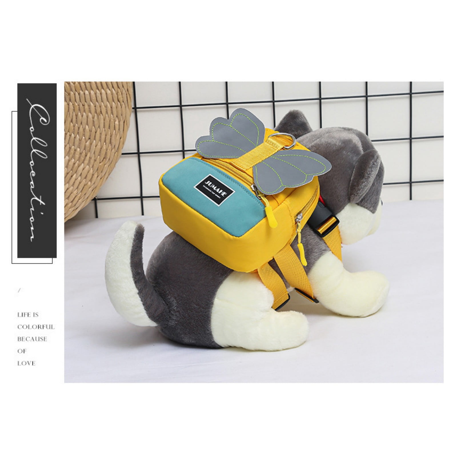 Jaucin Cute Butterfly Dog Backpack - Reflective, Waterproof, Adjustable Pet Travel Bag with Storage