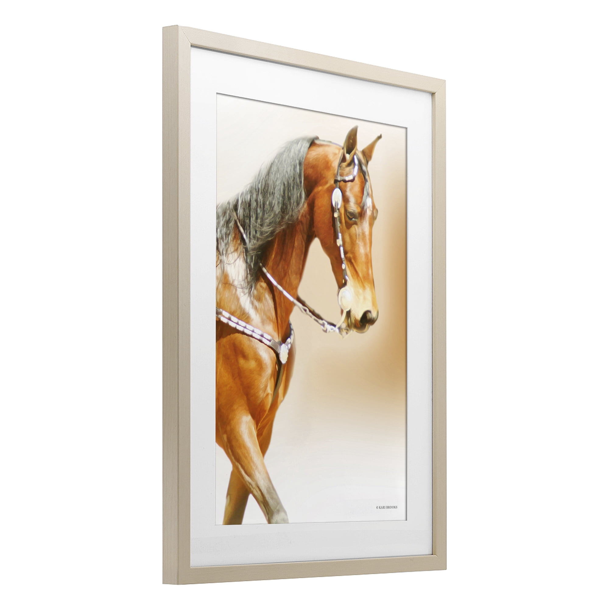 Stupell Industries Brown Majestic Horse Birch Framed Print Under Glass, design by Kari Brooks