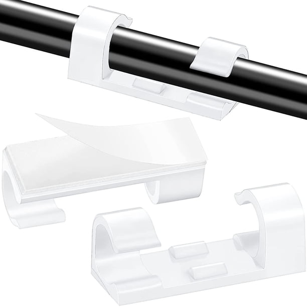 100 piezas Clips de cable autoadhesivos Finisher Abrazadera de cable Clip de cable transparente pegajoso