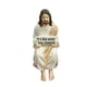 thumbnail image 1 of Estatua de Jesús sentado con letrero "Siempre ", regalo católico, escultura de resina, pequeña figura de Jesús para oficina., 1 of 7