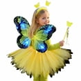 thumbnail image 5 of Gbsyewxs Mardi Gras Skirt For Girls Tutu Tulle Princess Girl Skirts With Butterfly Wing Headband Solid Color Carnival Performance Festival Skirt For Girls Yellow, 5 of 5