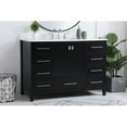 thumbnail image 2 of Elegant Decor Irene 48" Solid Wood Single Bathroom Vanity w/ Backsplash in Black, 2 of 8