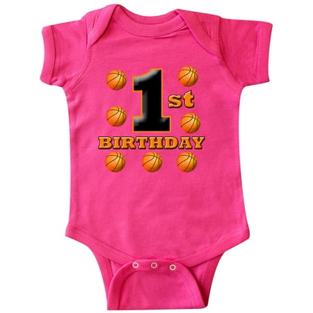 

Inktastic 1st Birthday Basketball Gift Baby Boy or Baby Girl Bodysuit