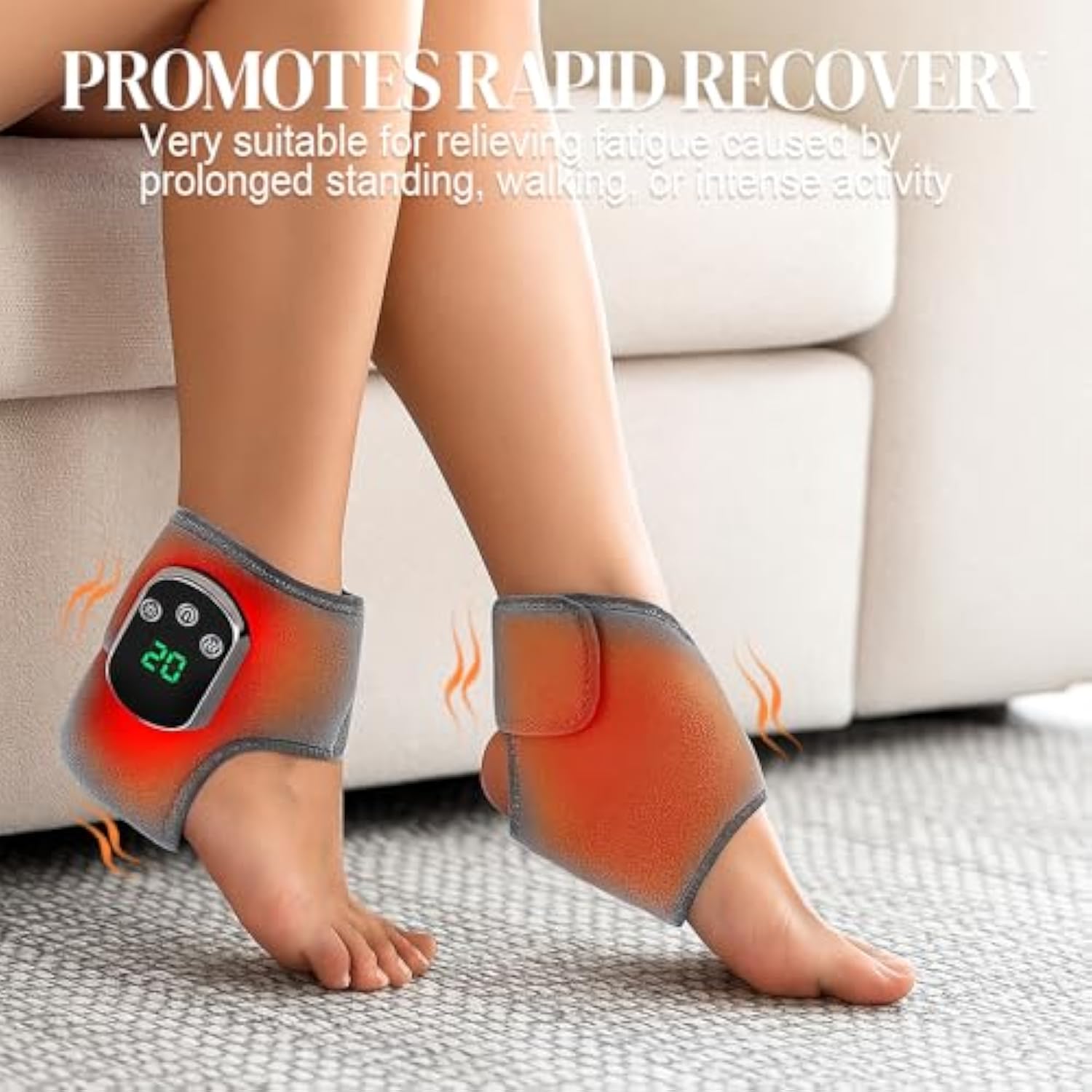 Foot Renew Triple Method Massager, Wireless Heated Foot & Ankle Wrap, Portable Foots Renew Massager(Ankle)