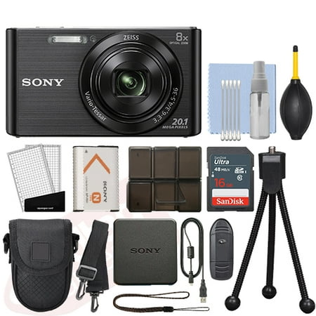 Sony Cyber-shot DSC-W830 20.1MP Digital Camera Black + 16GB Accessory Kit