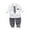 White, variant on Uccdo Toddler Baby Boys Casual Outfits Kids Long Sleeve Solid Shirt Tops Plaid Pants 6M-4T