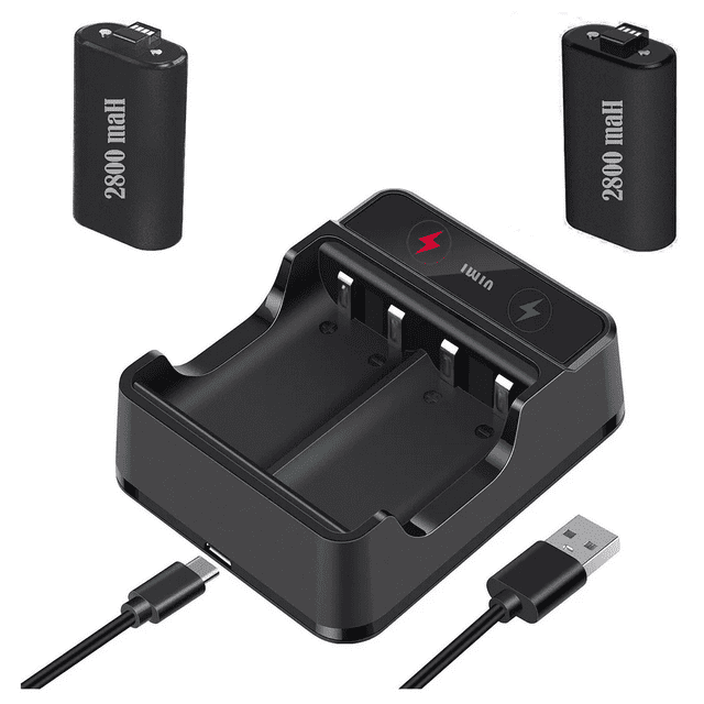 Kit Cargador BLOOSOM y 2 Baterías Recargable Para Xbox One Serie X/s Negro