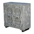 thumbnail image 3 of Distressed Gray 36" Tall Storage Cabinet With 2 Doors | Solid Wood Small Chest | Hand Carved Small Sideboard | Credenza With Metal Accent, 3 of 9