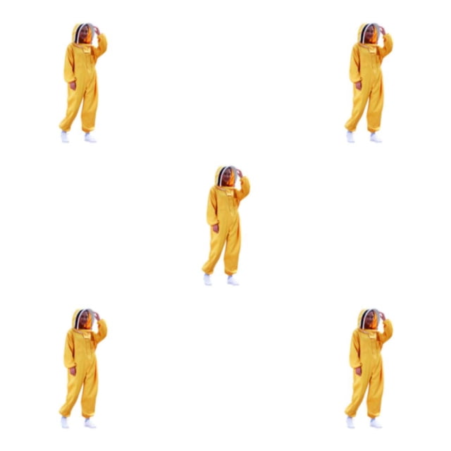 Baohd Costume d'Apiculteur en Coton Doux et Respirant pour Protection de Sécurité Costume d'Apiculture Jaune G 5Ensemble