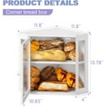 thumbnail image 3 of wedfghjk Corner Bread box for Kitchen Countertop,Farmhouse Bread Box with Acrylic Wavy Door Panel,Large Bread box for kitchen countertop,Kitchen Countertop Food Storage Container (White, Meduim), 3 of 14