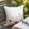 thumbnail image 5 of Pastoral Wild Flowers Throw Pillow Cover Farmhouse Floral Leaves Plants Cotton Linen Cushion Cover Throw Pillow Case with Invisible Zipper for Couch Sofa Bed Chair Car 20x20 Inch, 5 of 9