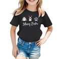 thumbnail image 4 of MUXiin Easter T Shirts for Toddler Girls Cartoon Rabbit Short Sleeve T-Shirt Casual Easter's Day Preppy Tops T Shirts for Boys and Girls Easter Gifts for Girls(Black,8-9 Years), 4 of 5