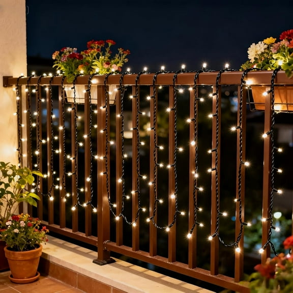 YJYASX-200 Clear Christmas Lights, 66 FT Black Wire String Lights, Commercial Grade Pack of 2 Sets 100 Light, for Indoor and Outdoor Use.