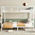 thumbnail image 2 of Bellemave Queen Over Queen Bunk Beds, Heavy Duty Metal Bunk Beds with Ladders, Industrial Style Bunk Bed Under-Bed Storage Space, No Box Spring Needed (White）, 2 of 7