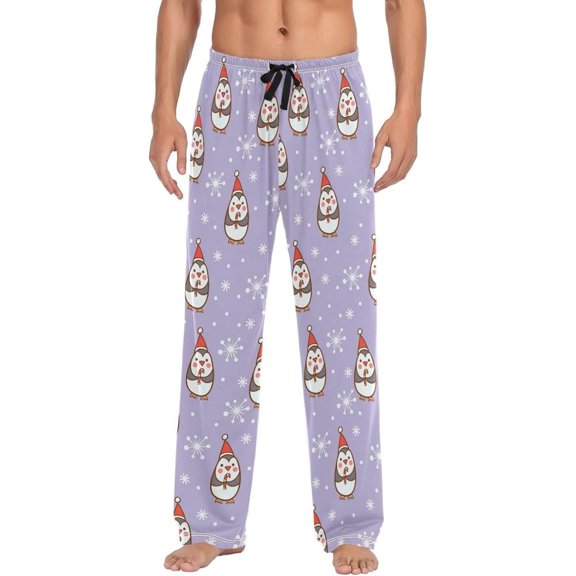 GZHJMY Penguin Pajama Pants for Men, Lounge Pants Lightweight Men Pajama Bottoms with Drawstring Pockets, Christmas New Year Birthday Gifts, Small