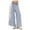 FV78_Blue, variant on Womens Summer Casual Striped Wide Leg Lounge Pants Elastic Waist Palazzo Trousers Lace Trim Cropped Slacks Khaki S