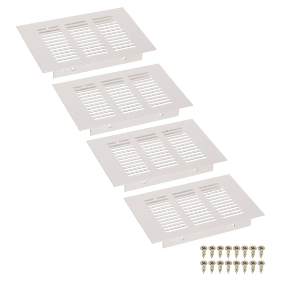 4Pcs Rectangle Ventilation Grille Aluminum Alloy Mesh Air Vent Covers, 150x100mm