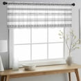 thumbnail image 2 of Black White Geometric Valance Curtains for Kitchen/Living Room/Bathroom/Bedroom Window, Rod Pocket Small Topper Half Short Window Curtains Voile Sheer Scarf, Modern Buffalo Plaid Abstract Art 54"x18", 2 of 8