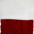 thumbnail image 5 of Northlight Cable Knit with Faux Fur Cuff Christmas Stocking  - 20.5" - Red and White, 5 of 5