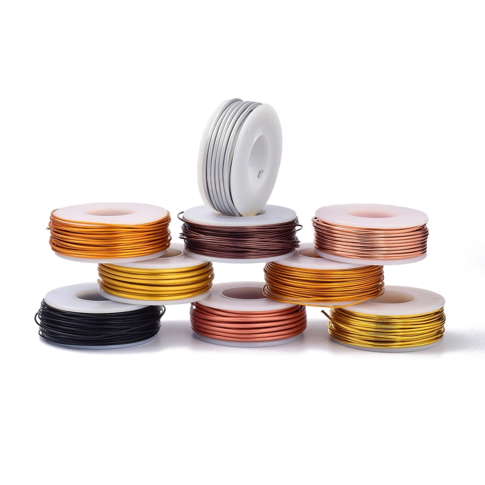 Aluminum Wire Bendable Metal Craft Wire Round Mixed Color 20 Gauge(0.8mm)~12 Gauge(2mm) about 16.40~118.11 Feet(5m~36m)/Roll