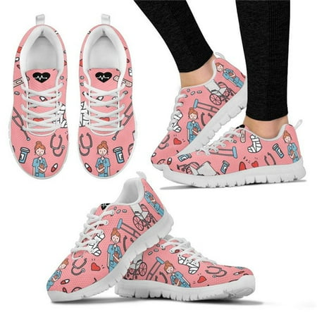

Cartoon Sketch Physio Print Flats Casual Shoes Mesh Women Lace-up Summer Ladies Sneakers Running Jogging Shoes For Teen Girls
