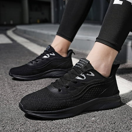 

LYCAQL Men Shoes Mesh Breathable Lace Up Solid Color Casual Fashion Simple Shoes Running Shoes Classic Men Nylon Sneaker (D 9)