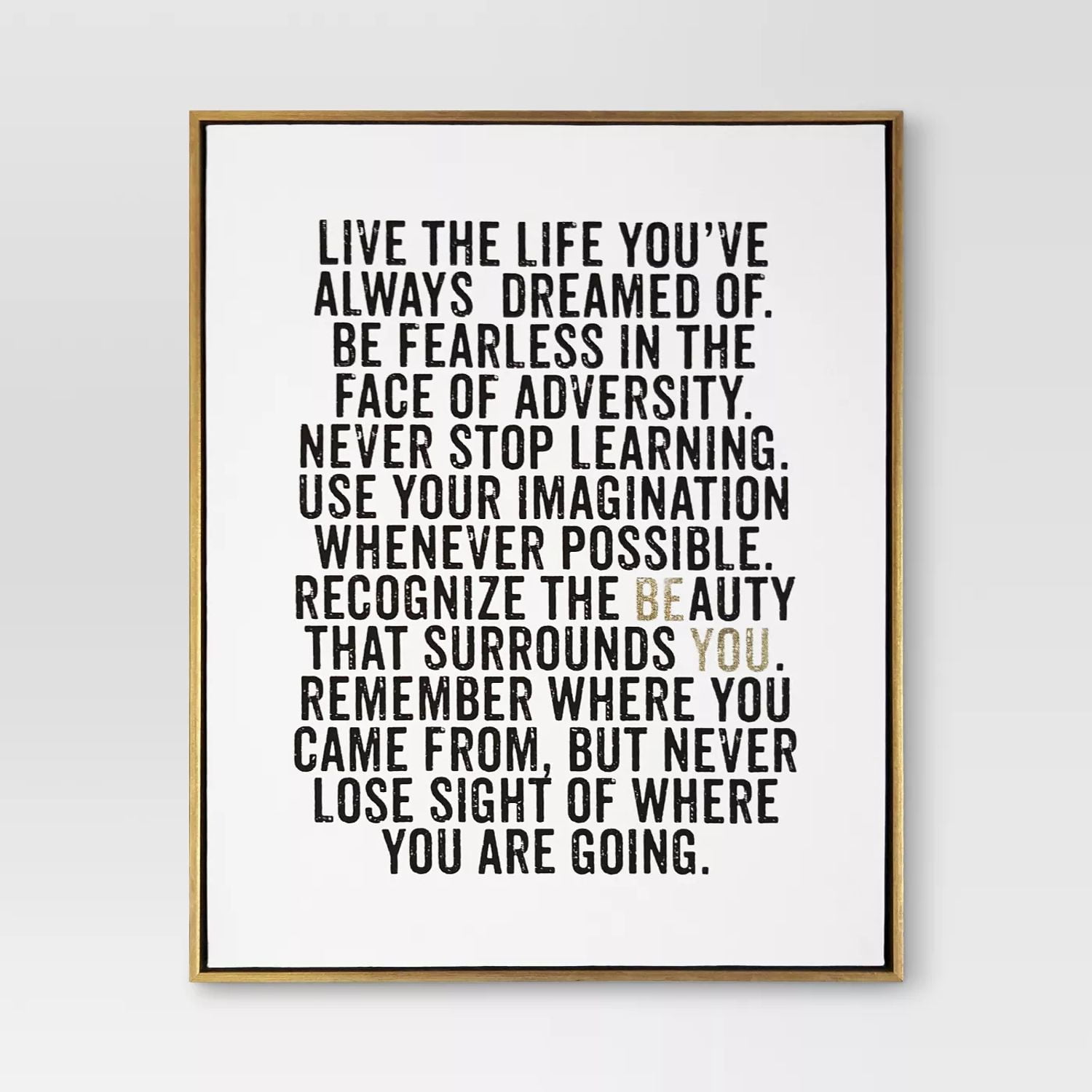 THRESHOLD 16" x 20" 'Be You' Framed Canvas