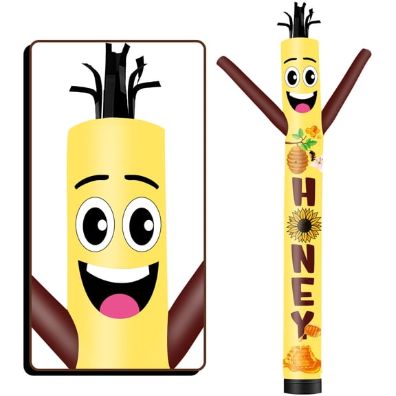 Honey Inflatable Tube Man Wacky Wavy Dancing Guy for Outdoor Decoration Advertising Business Promotion - Yellow (Blower Not Included)