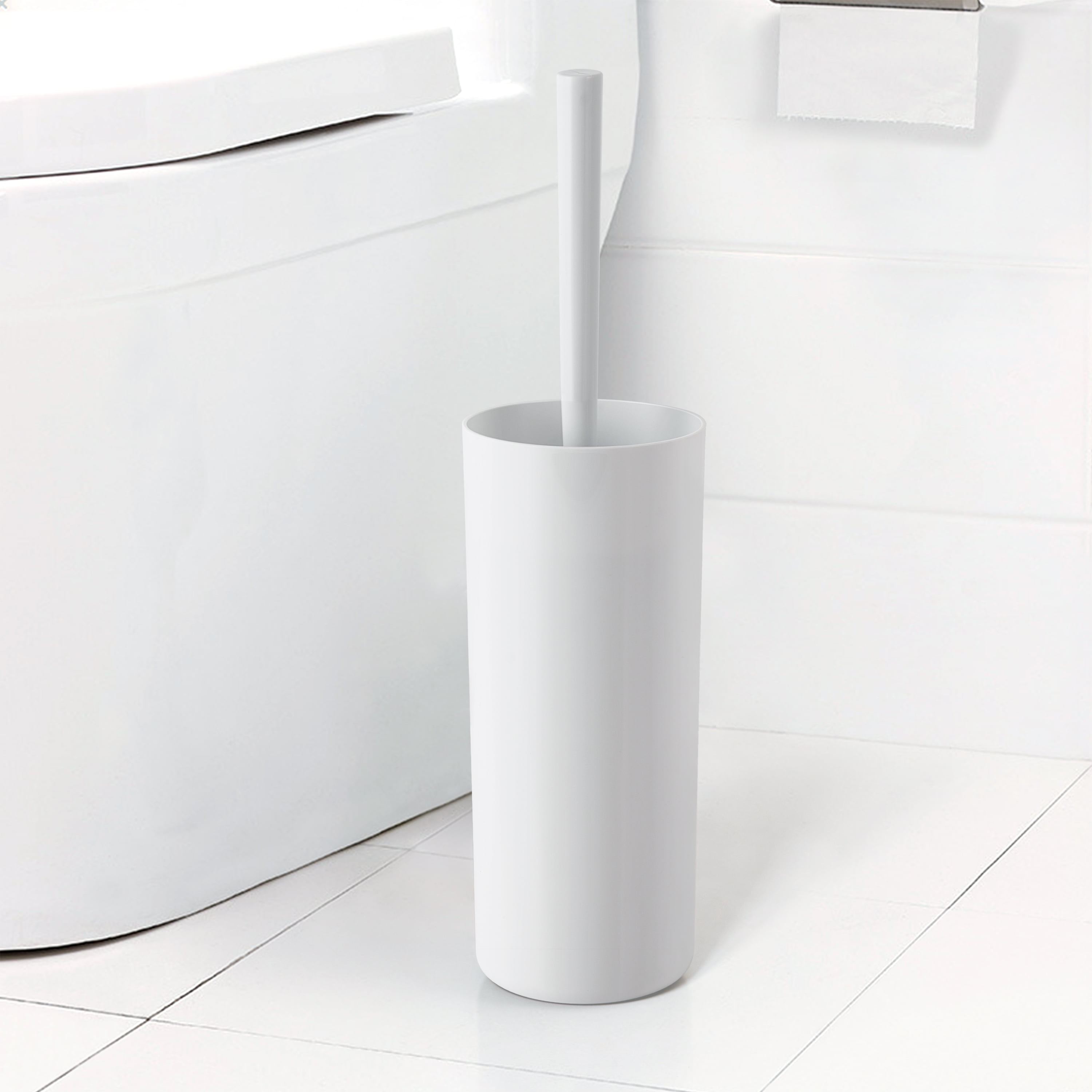 Mainstays Basic Plastic Toilet Bowl Brush Holder Arctic White