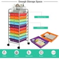thumbnail image 4 of Nightcore Rolling Storage Cart w/ 10 Drawers, Multipurpose Craft Storage Cart w/Lockable Casters, Rolling Cart Organizer for Tools, Scrapbook & Paper, Utility Cart for Home, Office & School, 4 of 8